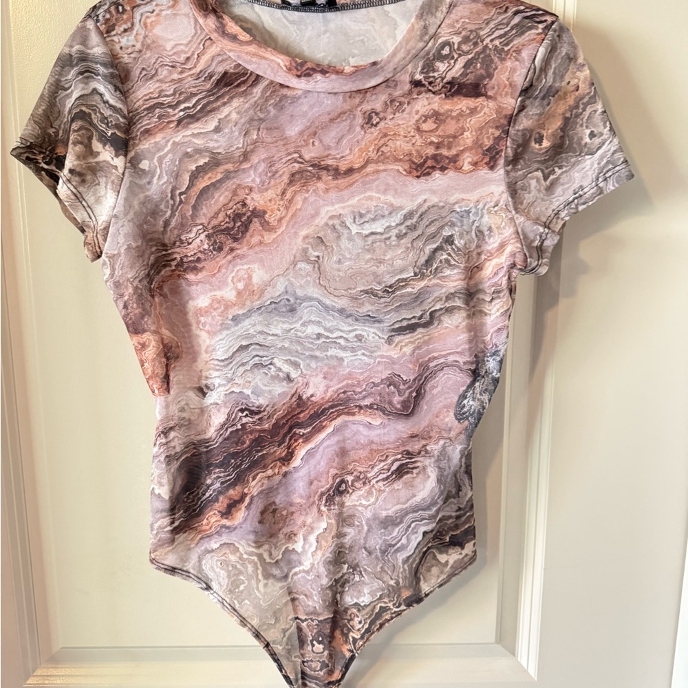 Fashion Nova Swirl Pattern Bodysuit